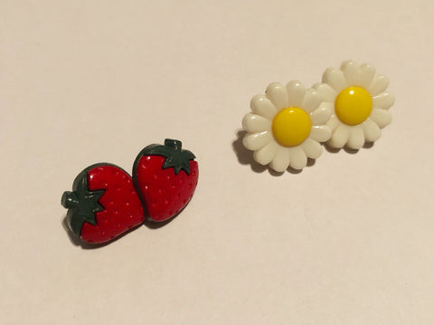 80’s novelty button earring sets